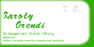 karoly orendi business card