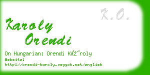 karoly orendi business card